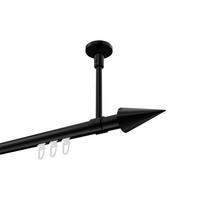 GARDINENSTANGE INNENLAUF Sonette Savio 420 cm (geteilt in 3 x 140 cm), 1-läufig, 20 mm Ø Schwarz - Schwarz, Metall (420cm) - INTERDECO