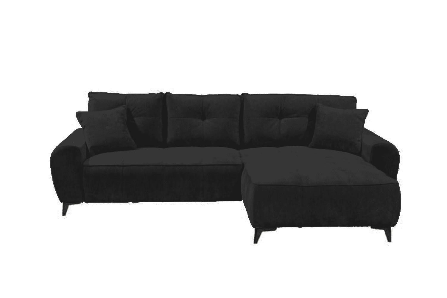 SOFA Elisa von ED Exciting Design – Ecksofa mit Schlaffunktion und Bettkasten, Mikrofaser Holms - Taupe/Schwarz Hochglanz, Holz/Kunststoff (28.4/19.1cm) - ed exciting design