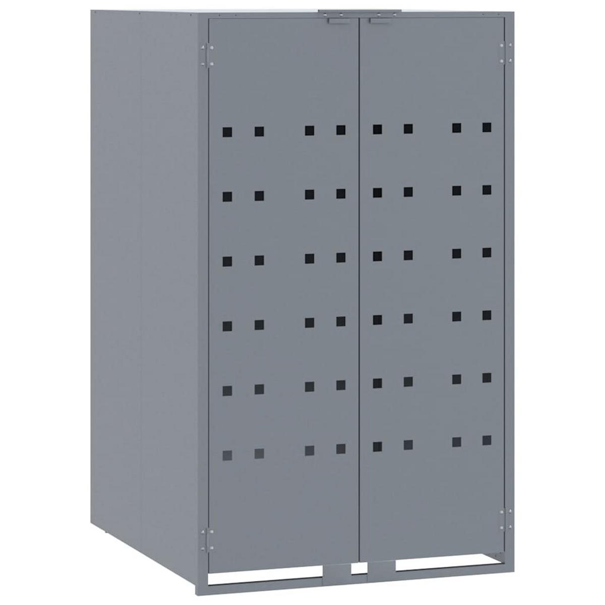 MÜLLTONNENBOX Gorilo für 3 Tonnen Grau 207x79x117 cm - Grau, Metall (207/117/79cm) - DELUKE