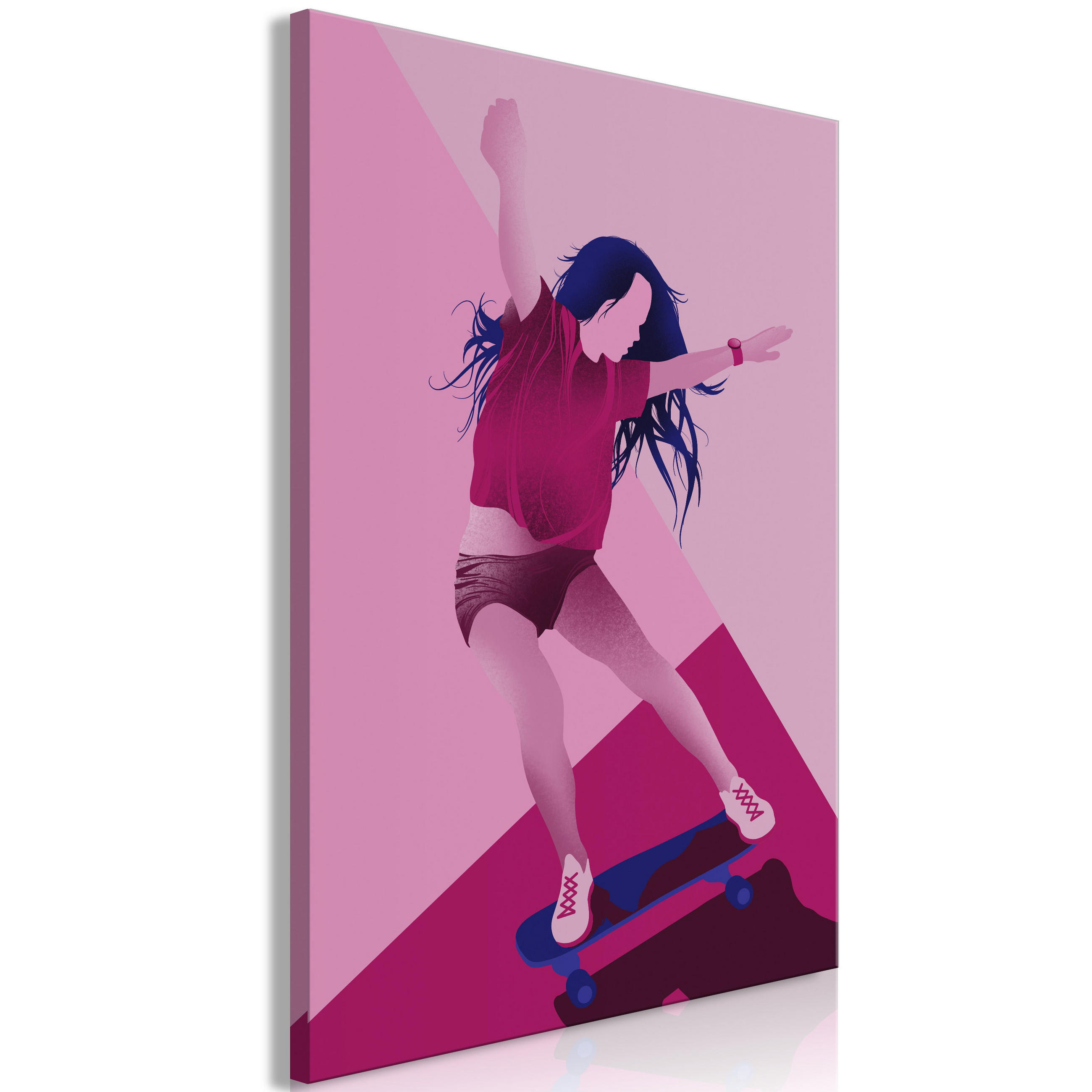 KUNSTDRUCK Rosa 60/90 cm - Blau/Pink, Textil (60/90cm) - KUNSTLOFT