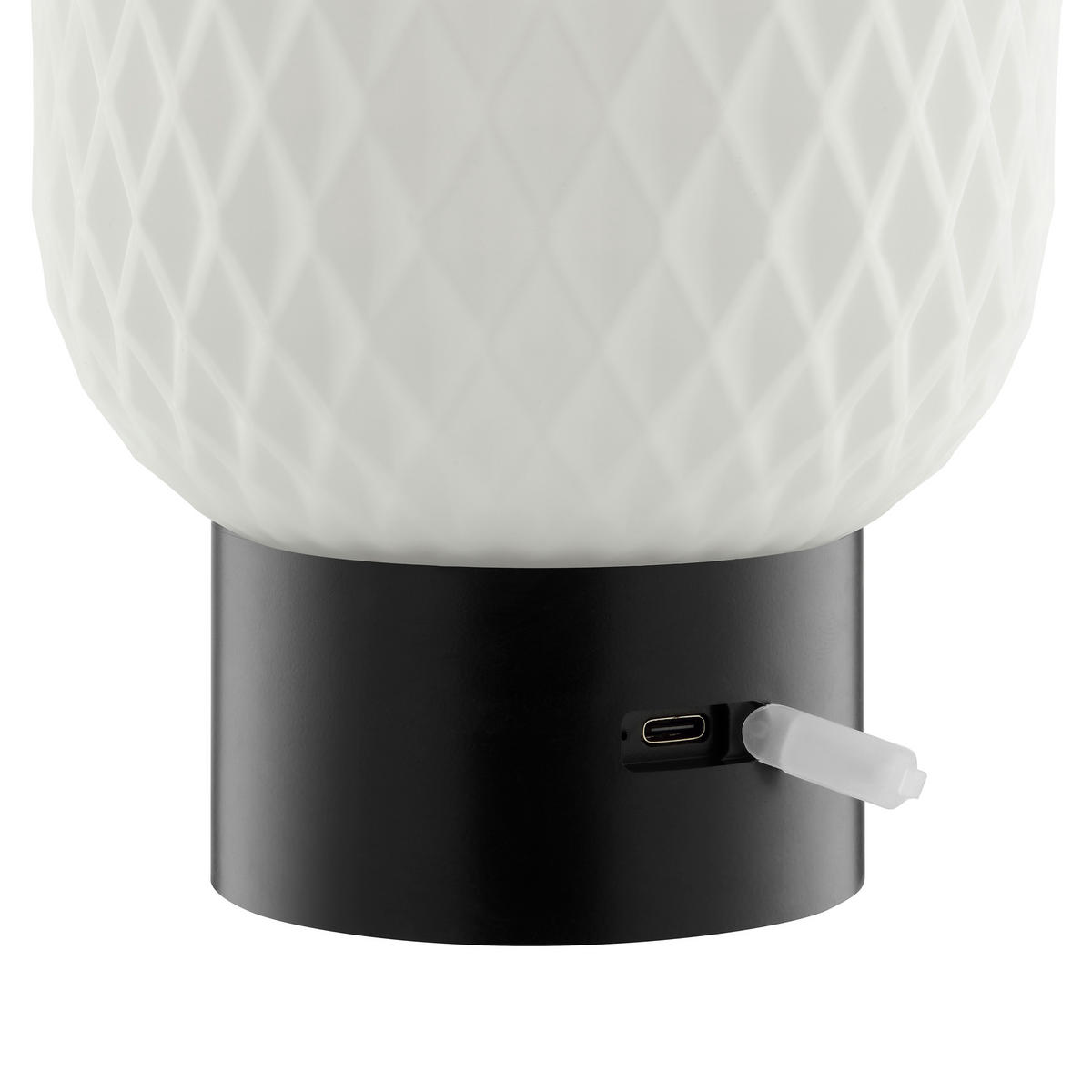 TISCHLEUCHTE Sarastro Weiß/Schwarz 13/13/20 cm - Multicolor, Glas (13/13/20cm) - Brilliant