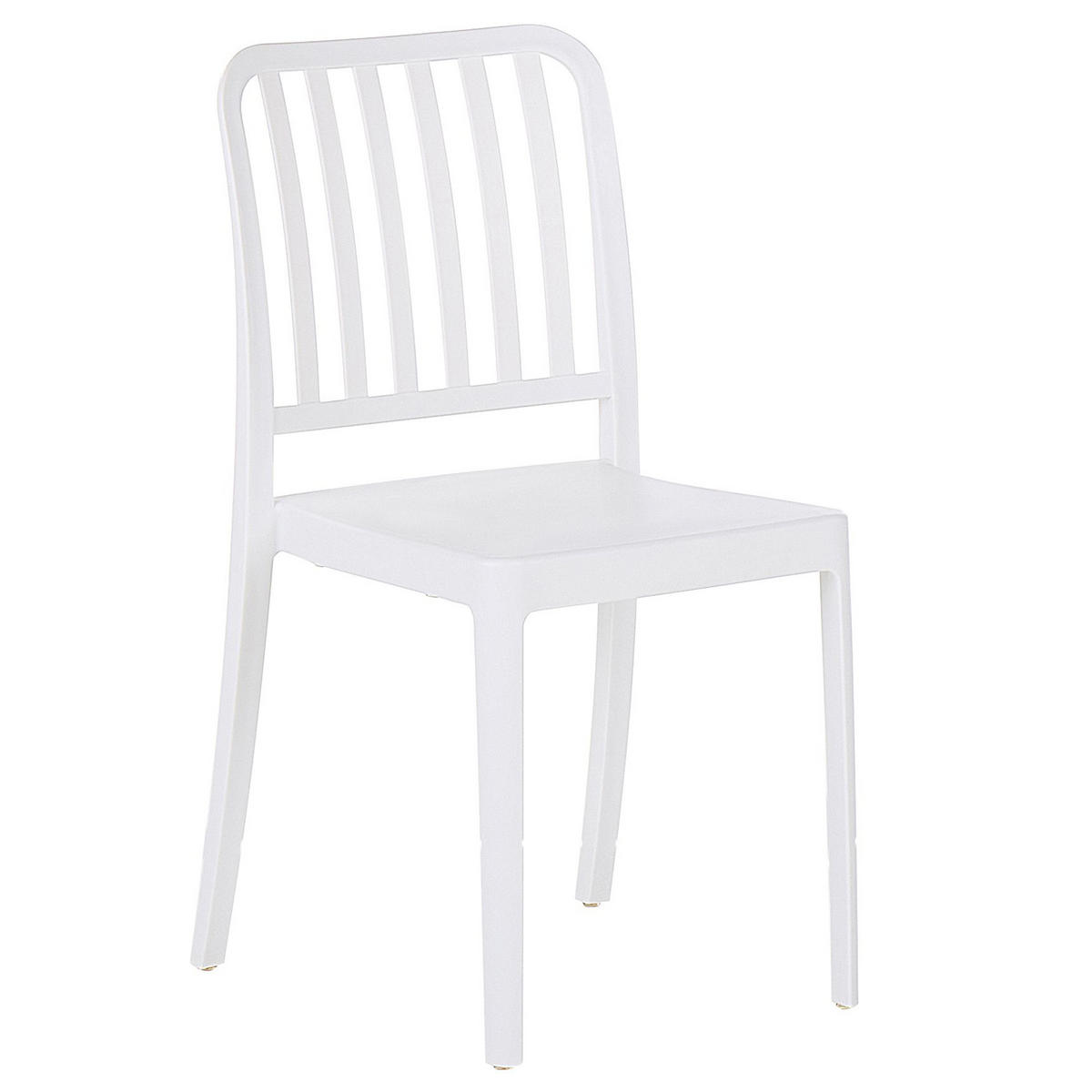 GARTENSTUHL 2er-Set Kunststoff weiß Sersale - Weiß, Kunststoff (42/82/47cm) - Beliani
