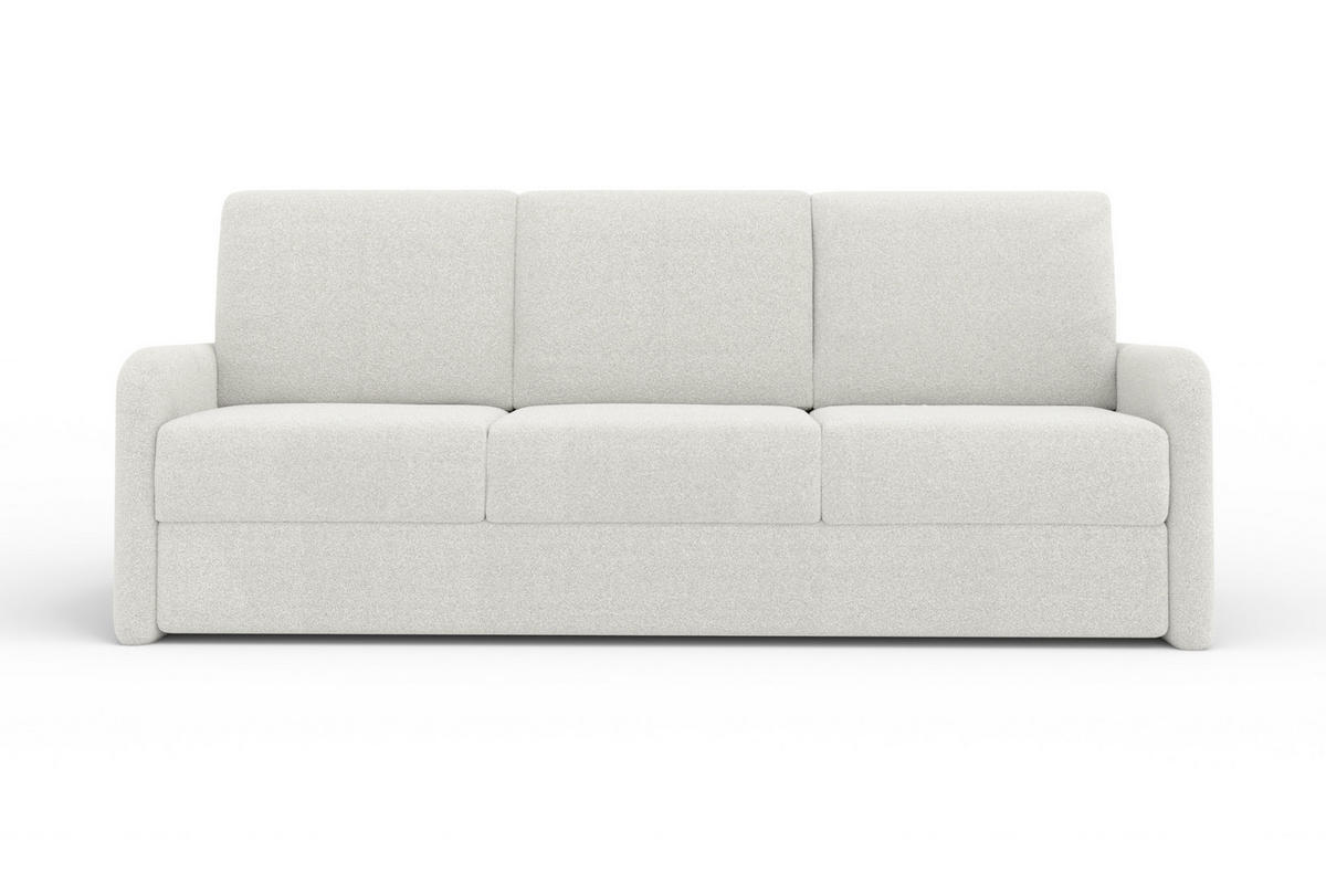 3-SITZER SOFA BIANCO 215 cm breit in Boucle Weiß - Weiß, Holzwerkstoff/Textil (215/90/92cm) - Deine Möbel 24