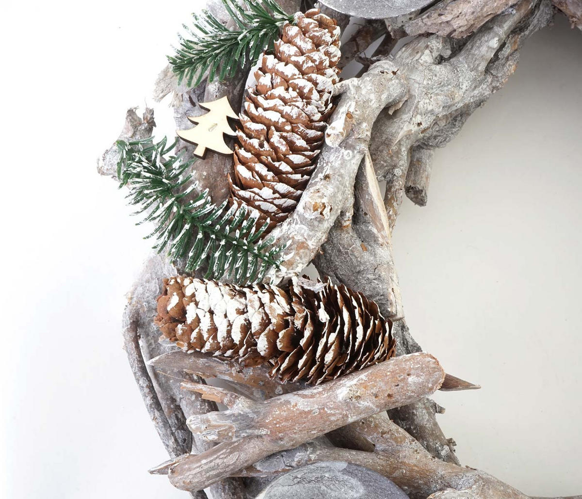 ADVENTSKRANZ XXL RUND HOLZ OHNE KERZEN Weiß - Weiß, Holz (48/11cm) - MCW