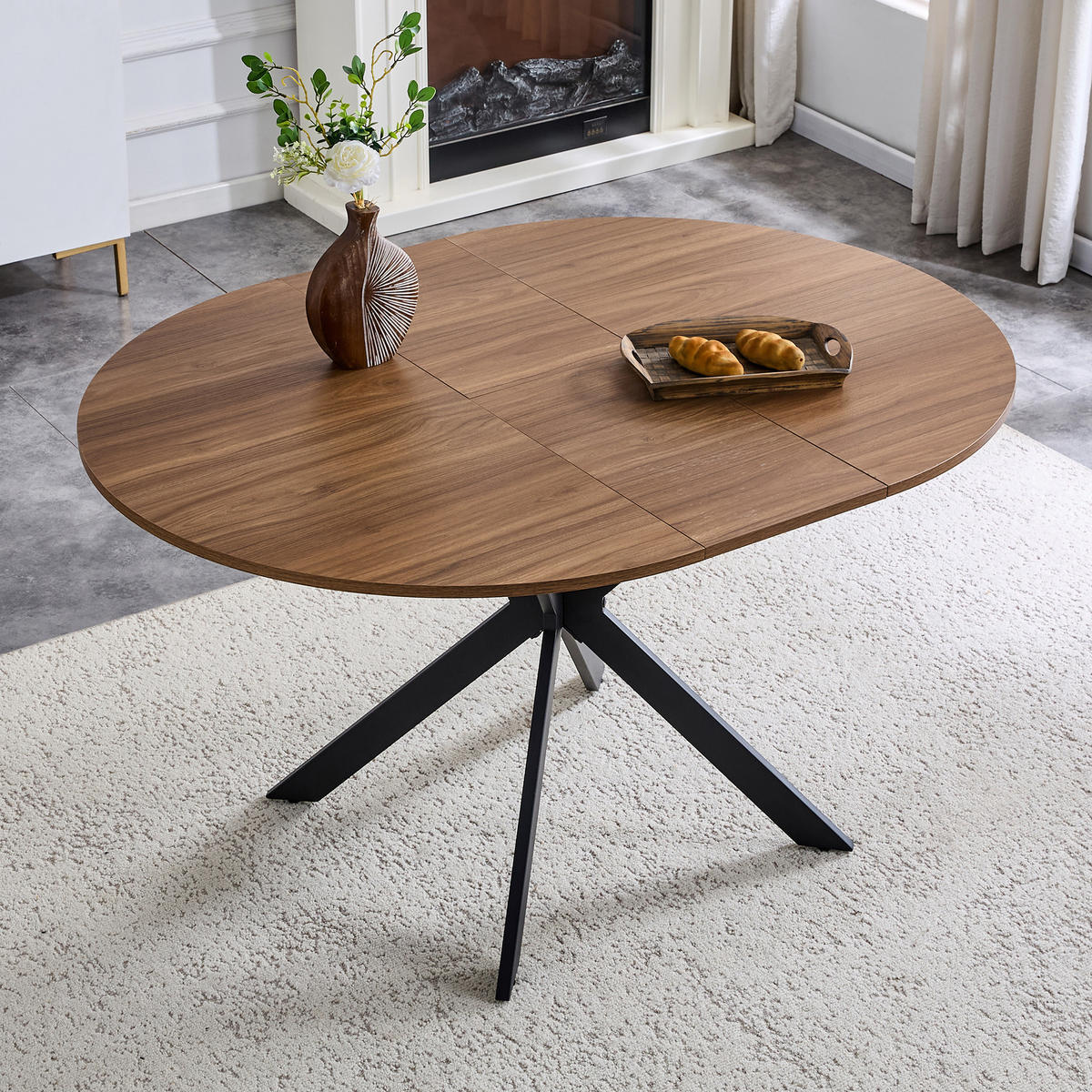ESSTISCH ausziehbar 3‑Fuß rund/oval DE-40067 Nussbaum - Walnussfarben, Holzwerkstoff (137/137/76cm) - ComfortXL