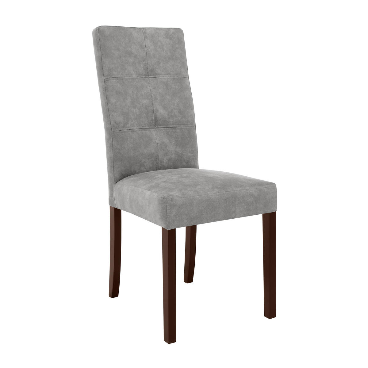 STUHL Solis mit wengefarbenen Holzbeinen, Polsterstuhl, Hellgrau - Wengefarben/Hellgrau, Holz (45/100/42cm) - Beautysofa