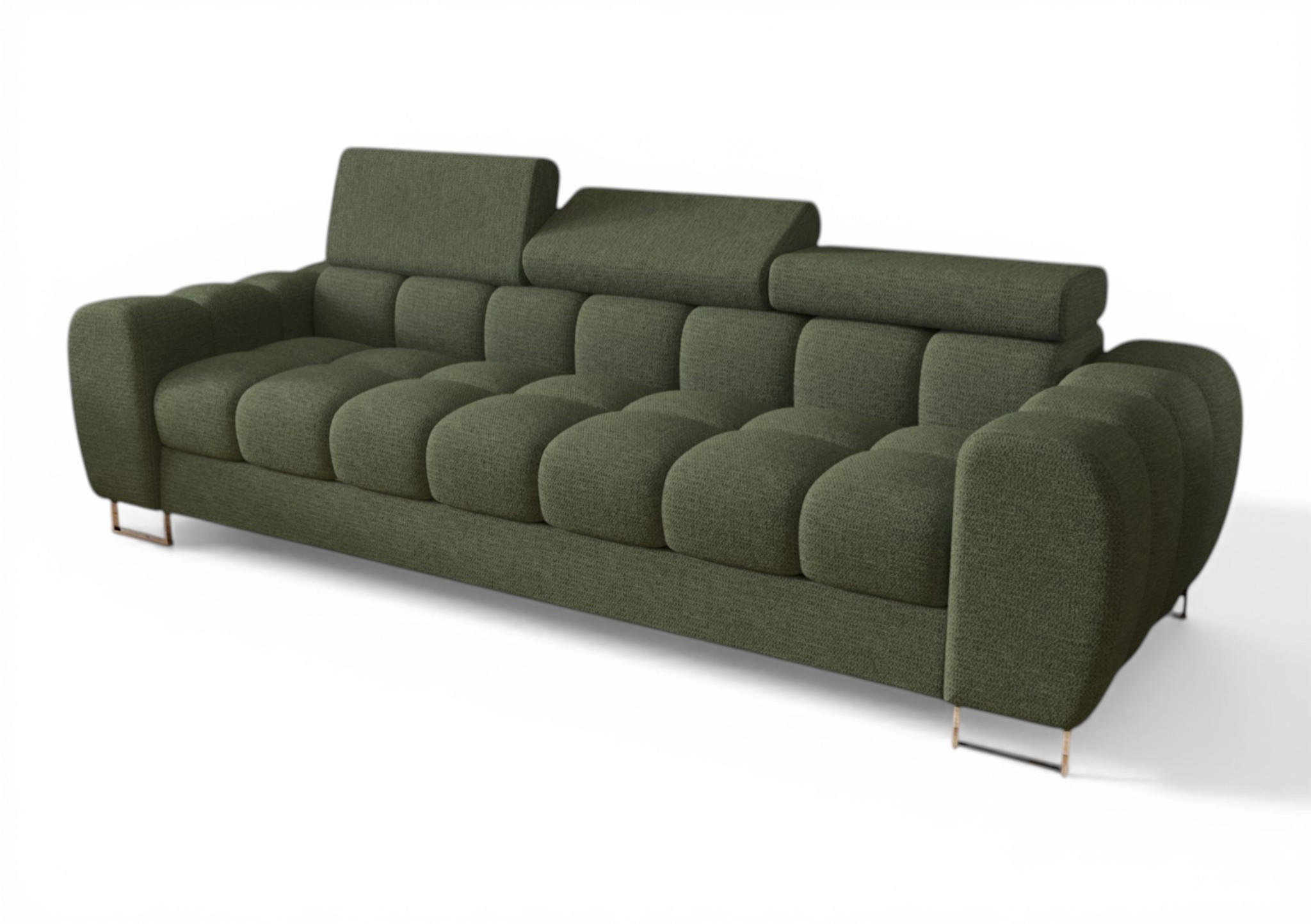 SOFA 3-sitzer Bastien In Stoff Aragon - Grün, Holzwerkstoff/Textil (265/95/97cm) - Fun Möbel