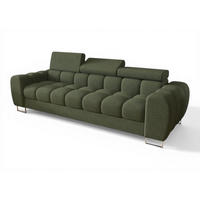 SOFA 3-sitzer Bastien In Stoff Aragon - Grün, Holzwerkstoff/Textil (265/95/97cm) - Fun Möbel