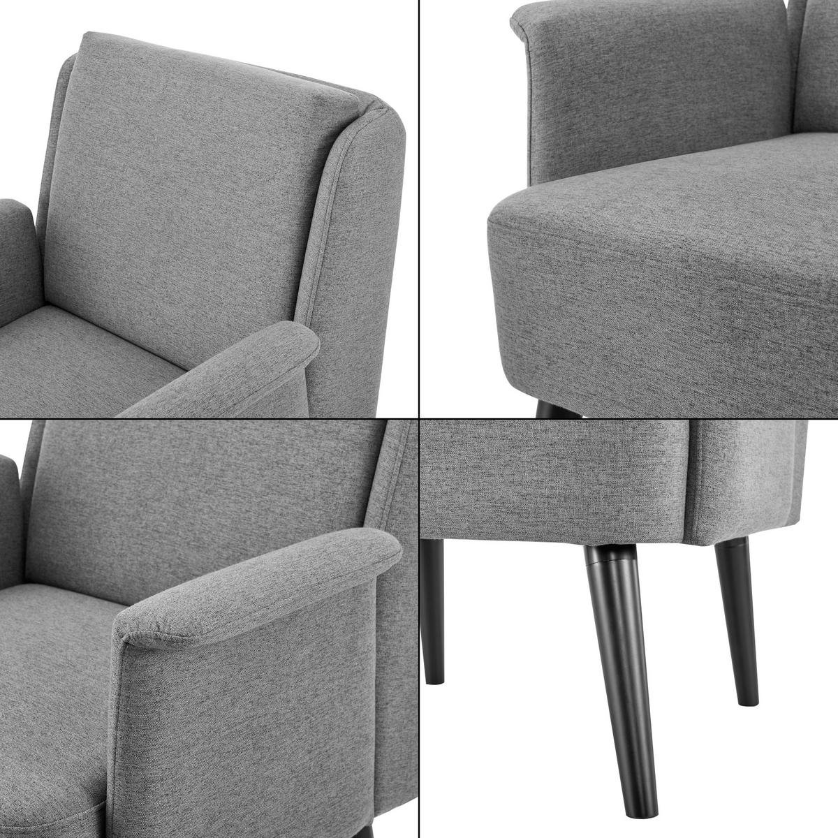 POLSTERSESSEL Edling Textil Grau - Grau, Textil (73/83/75cm) - [en.casa]