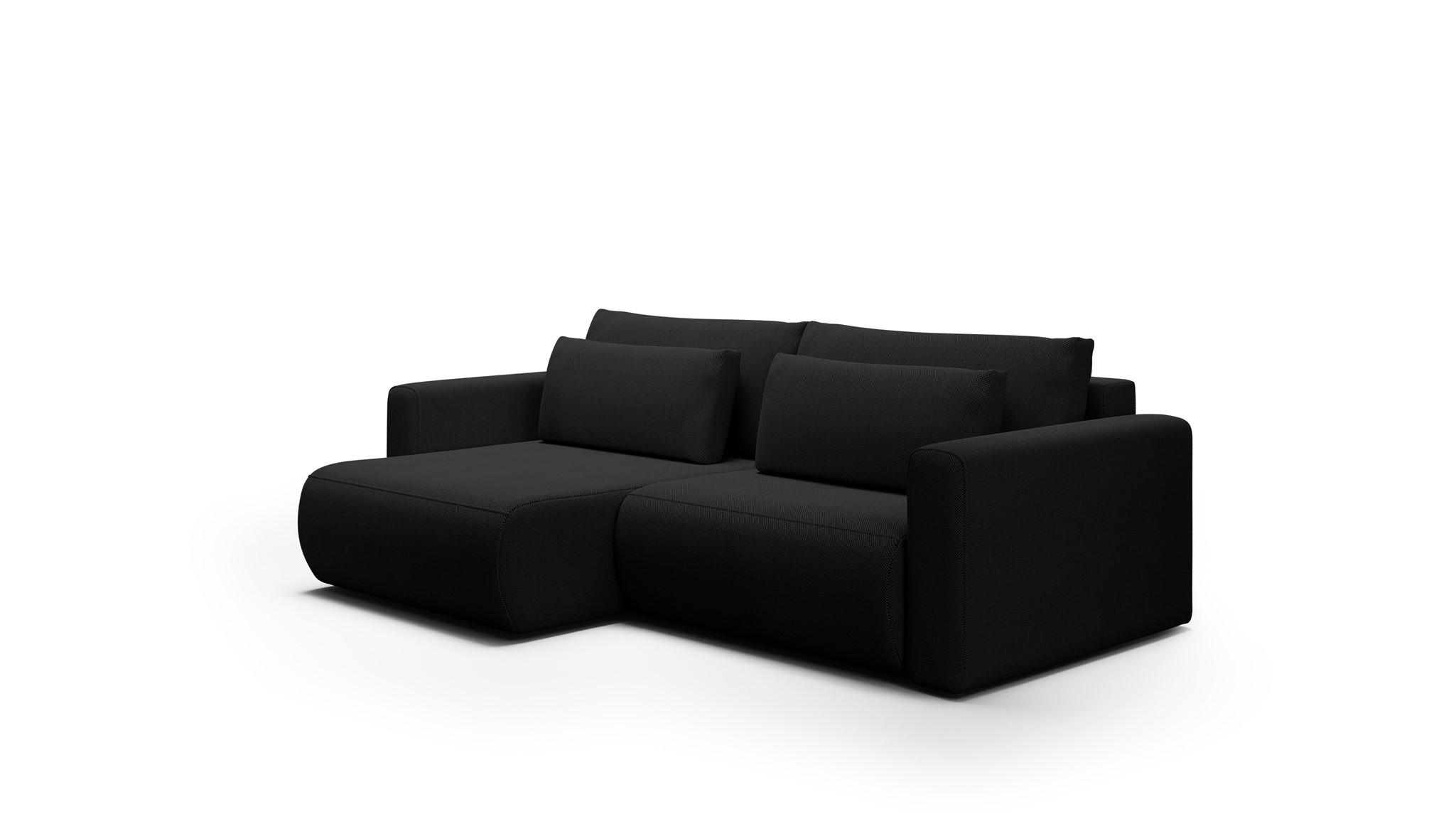ECKSOFA Chaira Mit Schlaffunktion - Schwarz, Holzwerkstoff/Textil (240/149cm) - Fun Möbel