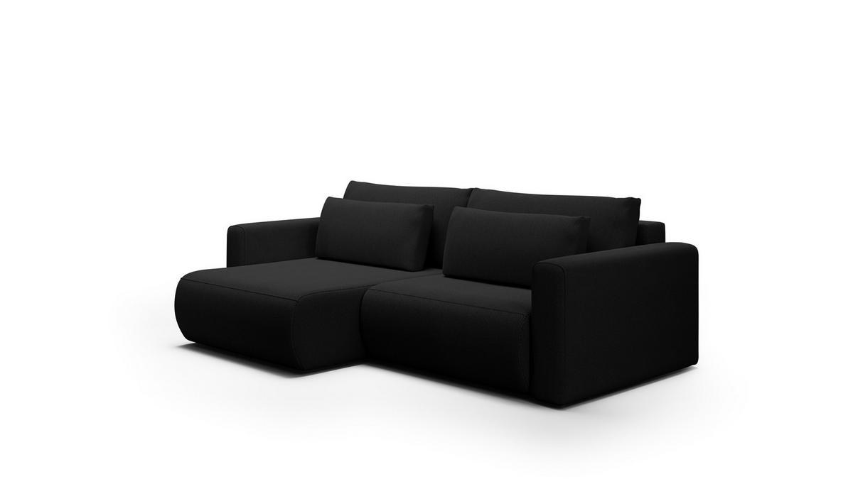 ECKSOFA Chaira Mit Schlaffunktion - Schwarz, Holzwerkstoff/Textil (240/149cm) - Fun Möbel