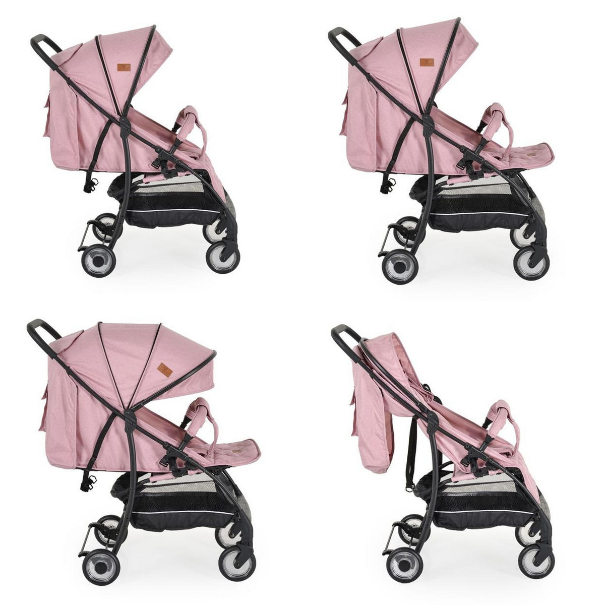 KINDERWAGEN London pink Buggy, Aluminiumrahmen, verstellbare Rückenlehne - Rosa, Metall (80/48/95cm) - Cangaroo