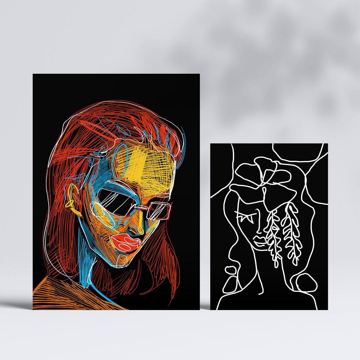 POSTER Set Mit 6 Schönheitstöne 1 In Weibliche Zusammenfassung Ästhetische Dekorative Gemälde Für Ihr Wohnzimmer Zuhause A3 & A4 Rahmenlos - Klar, Papier (29/3cm) - Nacnic