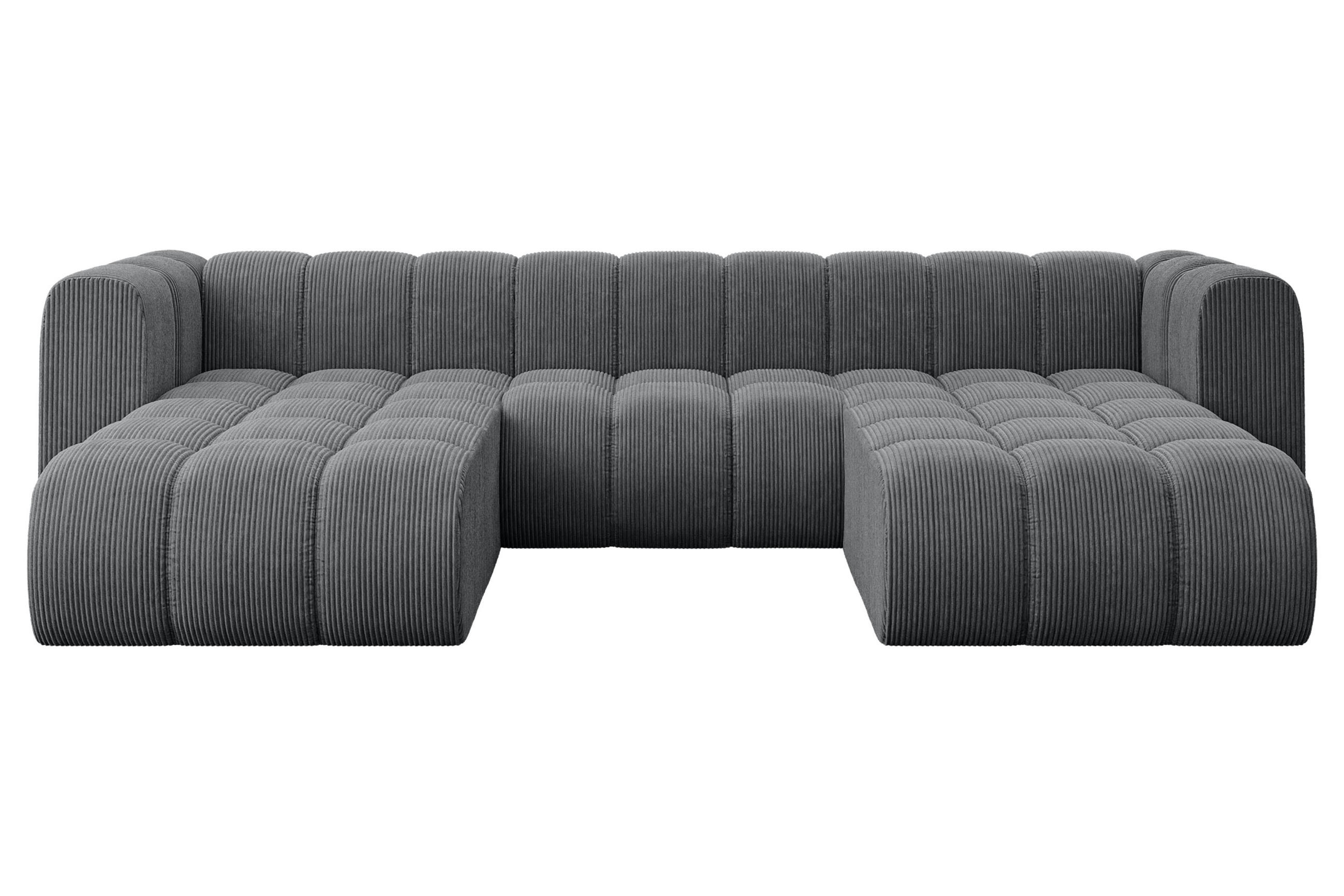 WOHNLANDSCHAFT modulares Sofa Joren-U1 - 319x177x70 cm Dunkelgrau - Dunkelgrau, Holzwerkstoff/Textil (319/70/177cm) - ALTDECOR