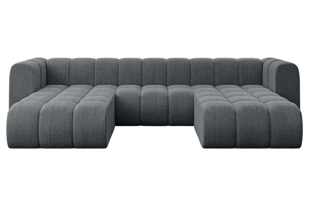 WOHNLANDSCHAFT modulares Sofa Joren-U1 - 319x177x70 cm Dunkelgrau - Dunkelgrau, Holzwerkstoff/Textil (319/70/177cm) - ALTDECOR