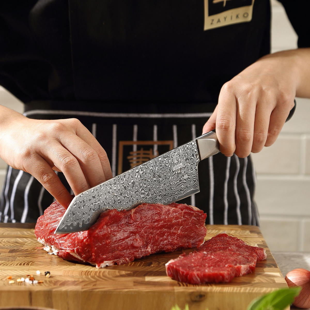 KIRITSUKE-MESSER 20 cm - Schwarz, Holz/Metall (33cm) - Zayiko