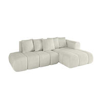 ECKSOFA Ottomane Rechts CLOUD-L-v1 289x180x40 Hellgrau Cord - Hellgrau, Holzwerkstoff/Kunststoff (289/180cm) - ALTDECOR