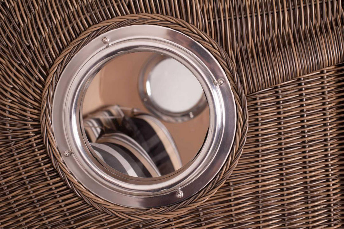 STRANDKORB Baltikum Teak 2,5 Sitzer - Braun/Grau, Holz/Metall (142/170/95cm) - Mr. Deko