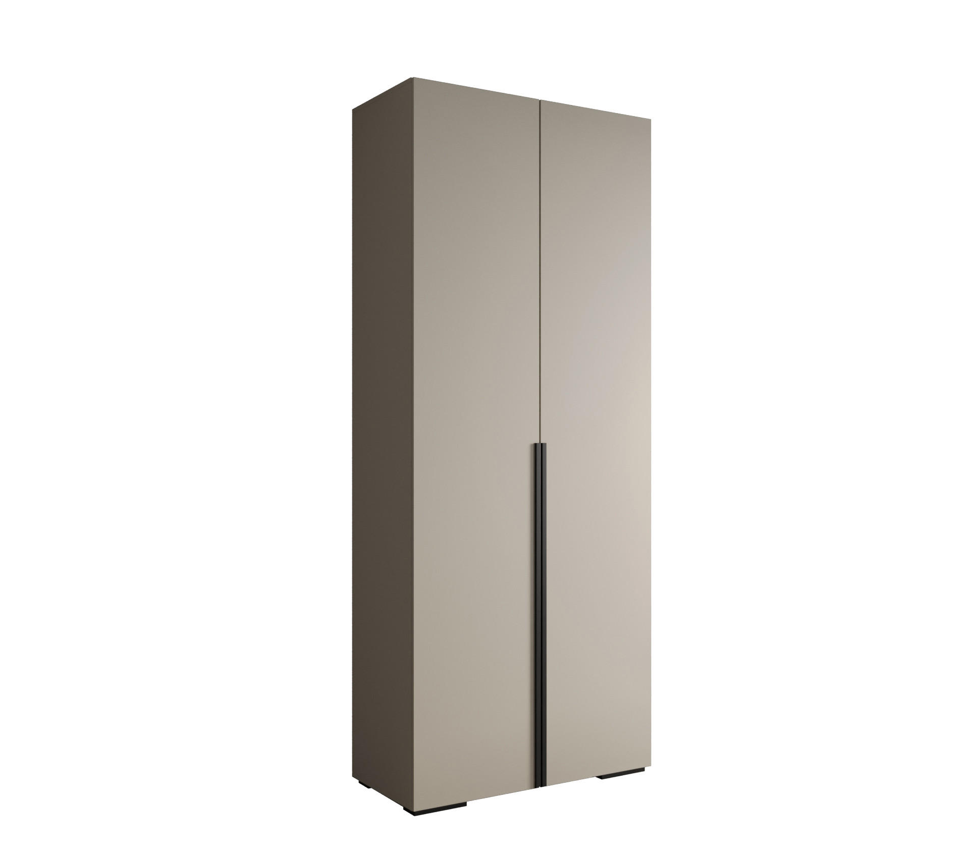 DREHTÜRENSCHRANK 236.7/100/47 2-türig - Kaschmir/Schwarz, Holz/Metall (100/236.7/47cm) - MÖBEL KRYSPOL
