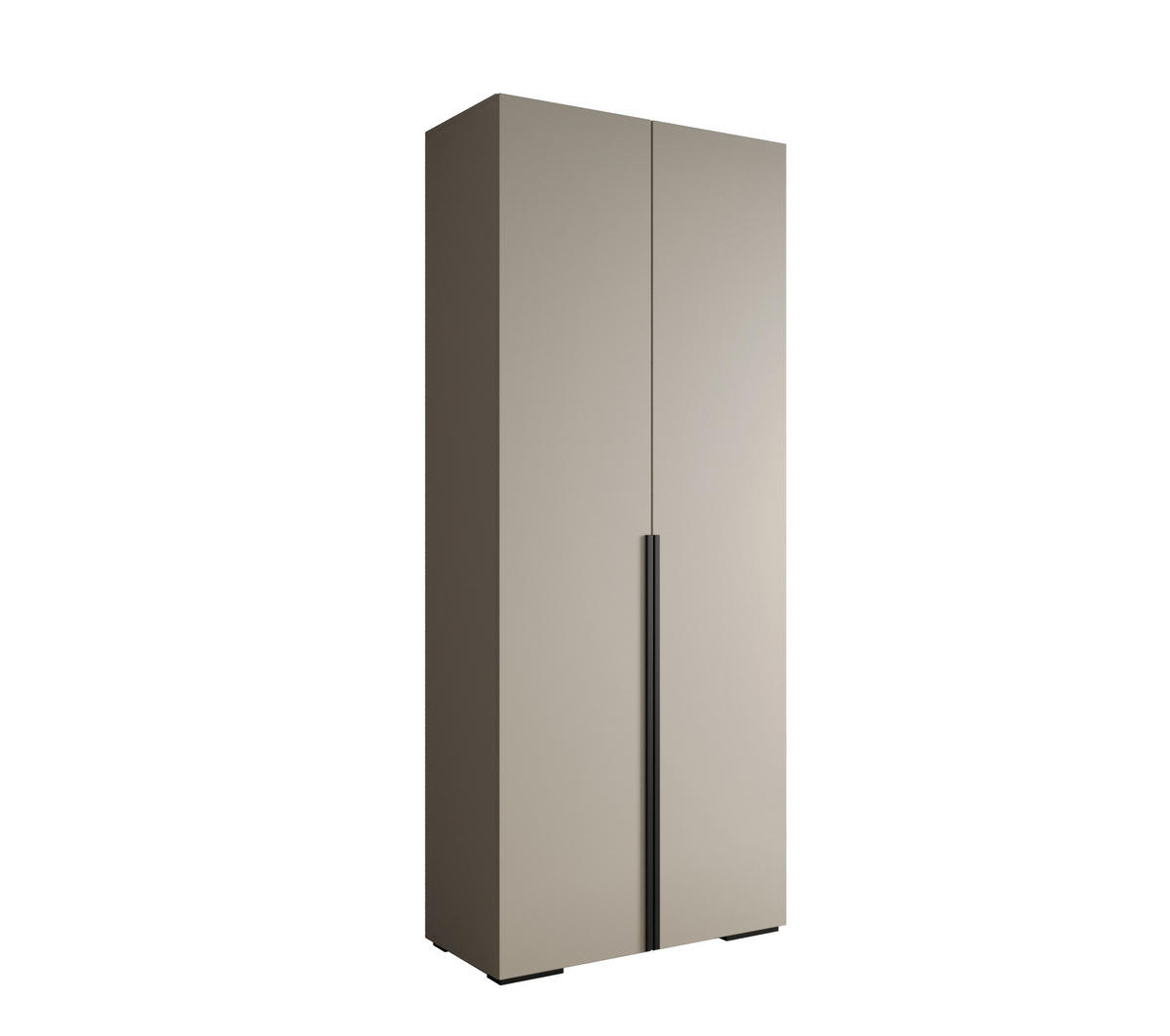 DREHTÜRENSCHRANK 236.7/100/47 2-türig - Kaschmir/Schwarz, Holz/Metall (100/236.7/47cm) - MÖBEL KRYSPOL