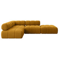 ECKSOFA modulares Sofa Favio-L1 - 285x190x70 cm Senfgelb Cord - Currygelb, Holzwerkstoff/Textil (285/190cm) - ALTDECOR