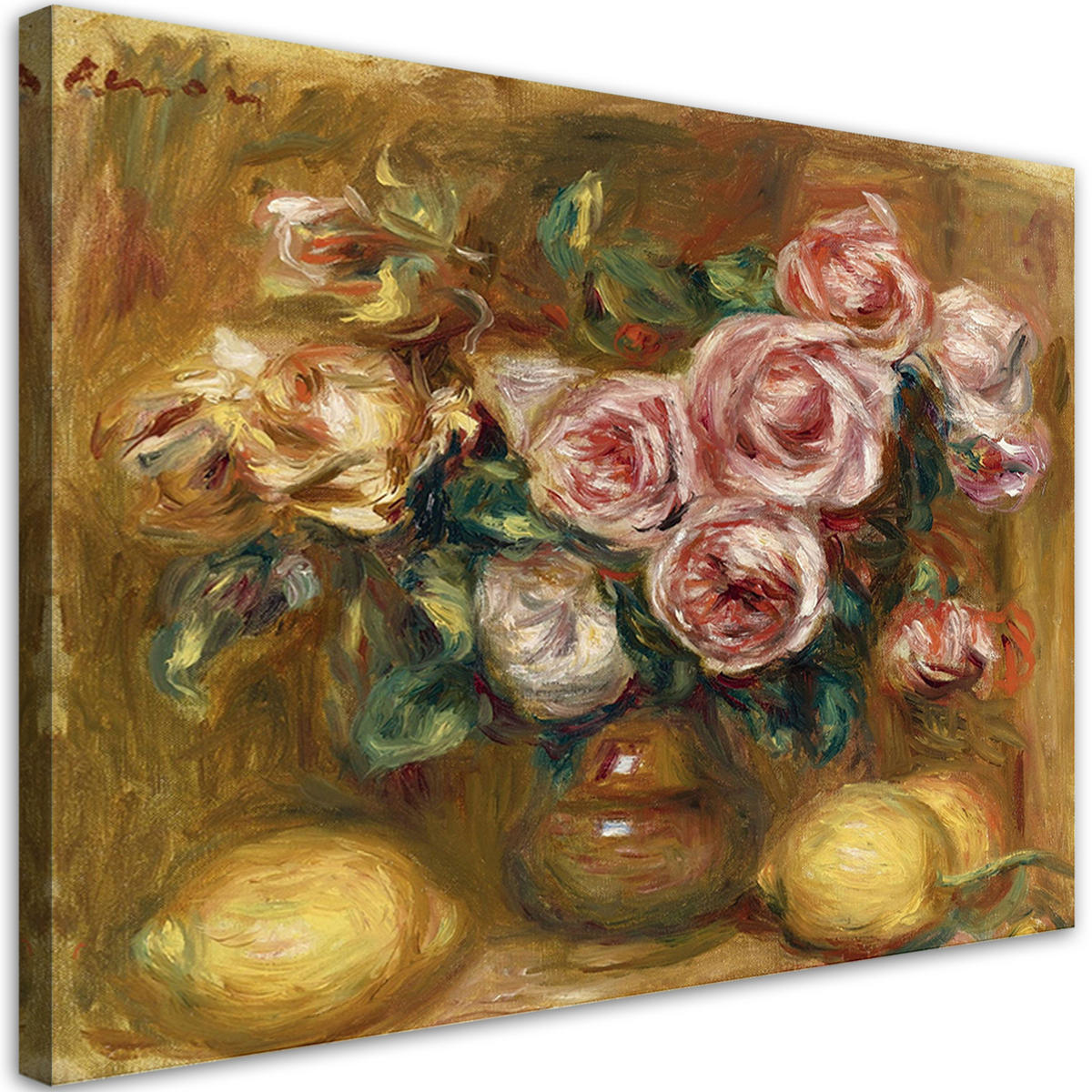 WANDBILD blumenstrauß aus rosen auguste renoir - Multicolor, Textil (60/40cm) - Feeby
