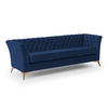 CHESTERFIELD-SOFA 3-sitzer Whitby Marineblau Samt mit goldenen Füßen - Goldfarben/Dunkelblau, Holz/Textil (237/78/82cm) - S-Style Möbel