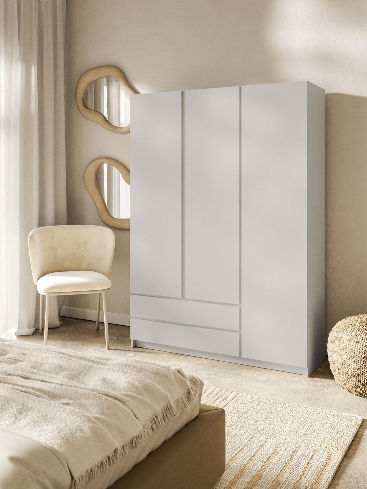 KLEIDERSCHRANK Bemmi Kaschmirgrau 150 cm - Taupe, Holzwerkstoff (150/210/50cm) - Selsey