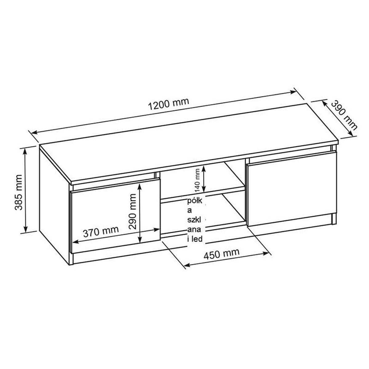 TV Schrank Weiß 120,4 x 39 x 38,5cm Wohnzimmer Möbel - Weiß, Holzwerkstoff (120/39/39cm) - MebLocker