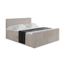 BOXBETT mit Matratze H3 und Lattenrost - TOLO-Z - 120x200 Cord - Aschgrau - Alufarben, Holzwerkstoff (120/200cm) - ALTDECOR