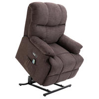 MASSAGESESSEL mit Aufstehhilfe Relaxsessel Fernsehsessel mit Wärmefunktion Braun - Braun, Kunststoff (95/105/83cm) - HOMCOM