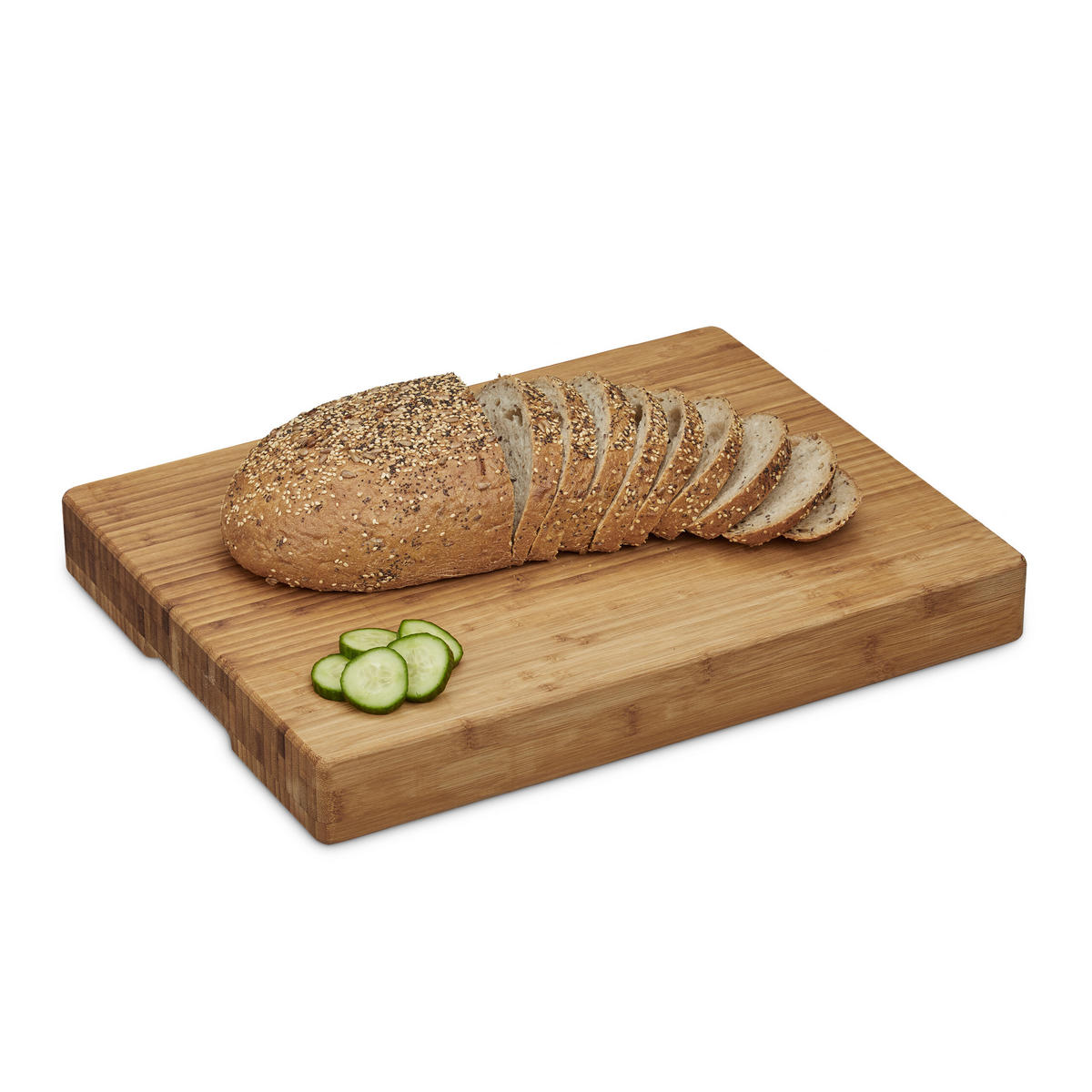 HACKBRETT Natur Bambus gestreift 45x35 cm - Hellbraun, Holz (45/35cm) - Relaxdays