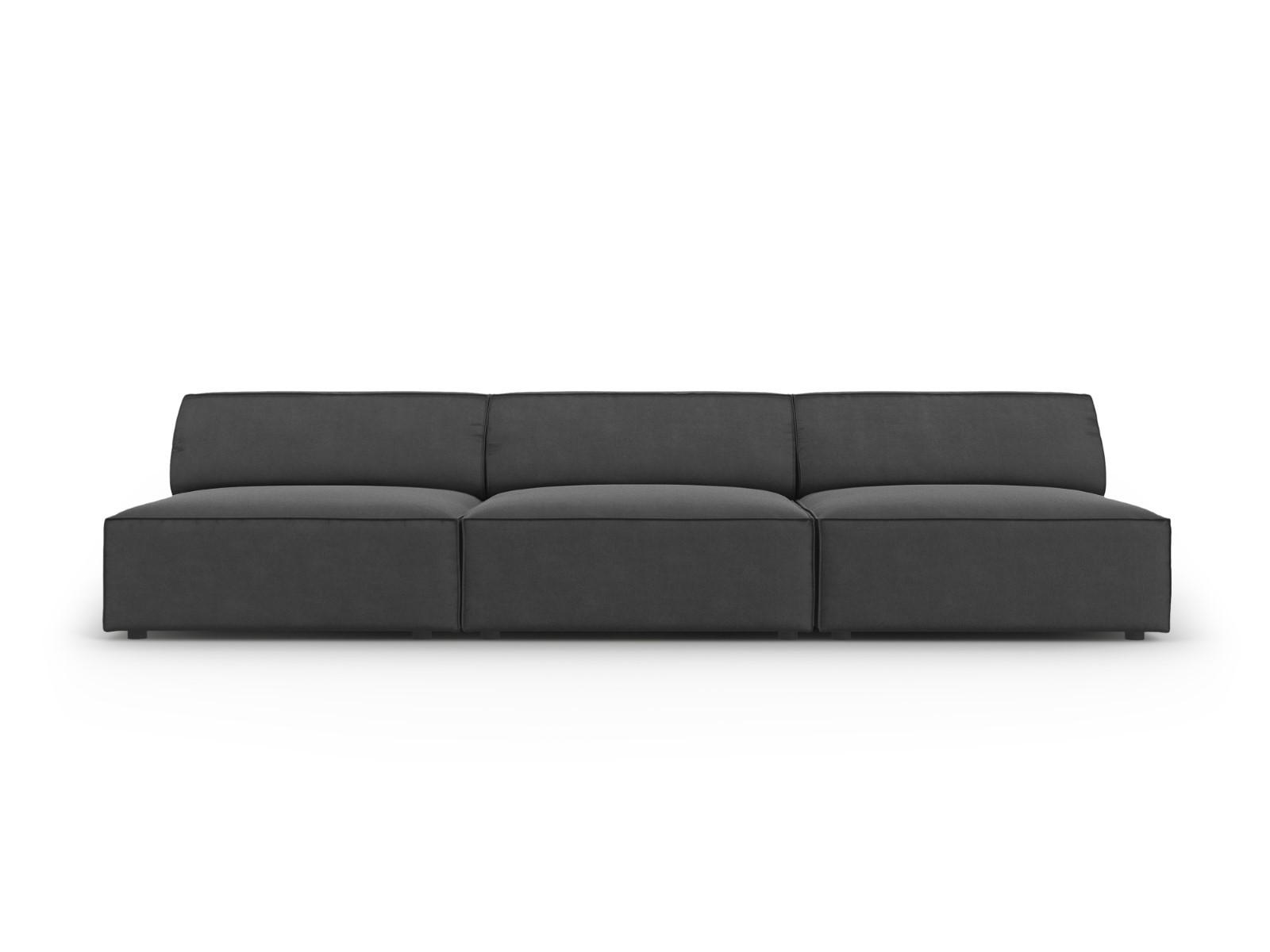 SOFA Jodie aus Samt grau 3 Sitzplätze - Grau, Textil (240/70/102cm) - Micadoni