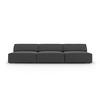 SOFA Jodie aus Samt grau 3 Sitzplätze - Grau, Textil (240/70/102cm) - Micadoni