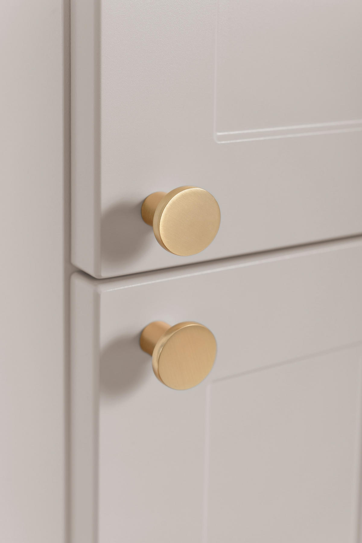 BADEZIMMERSCHRANK, Kaschmir, 35 x 136 x 27 cm, goldener Griff - Beige/Goldfarben, Holzwerkstoff/Metall (35/136/27cm) - 3XE LIVING