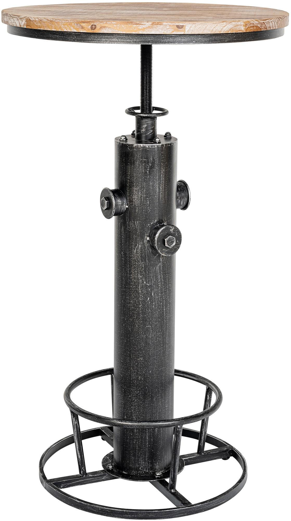 BARTISCH rund 54 cm Metall antik silber - Silberfarben, Metall (54/54/91cm) - CLP