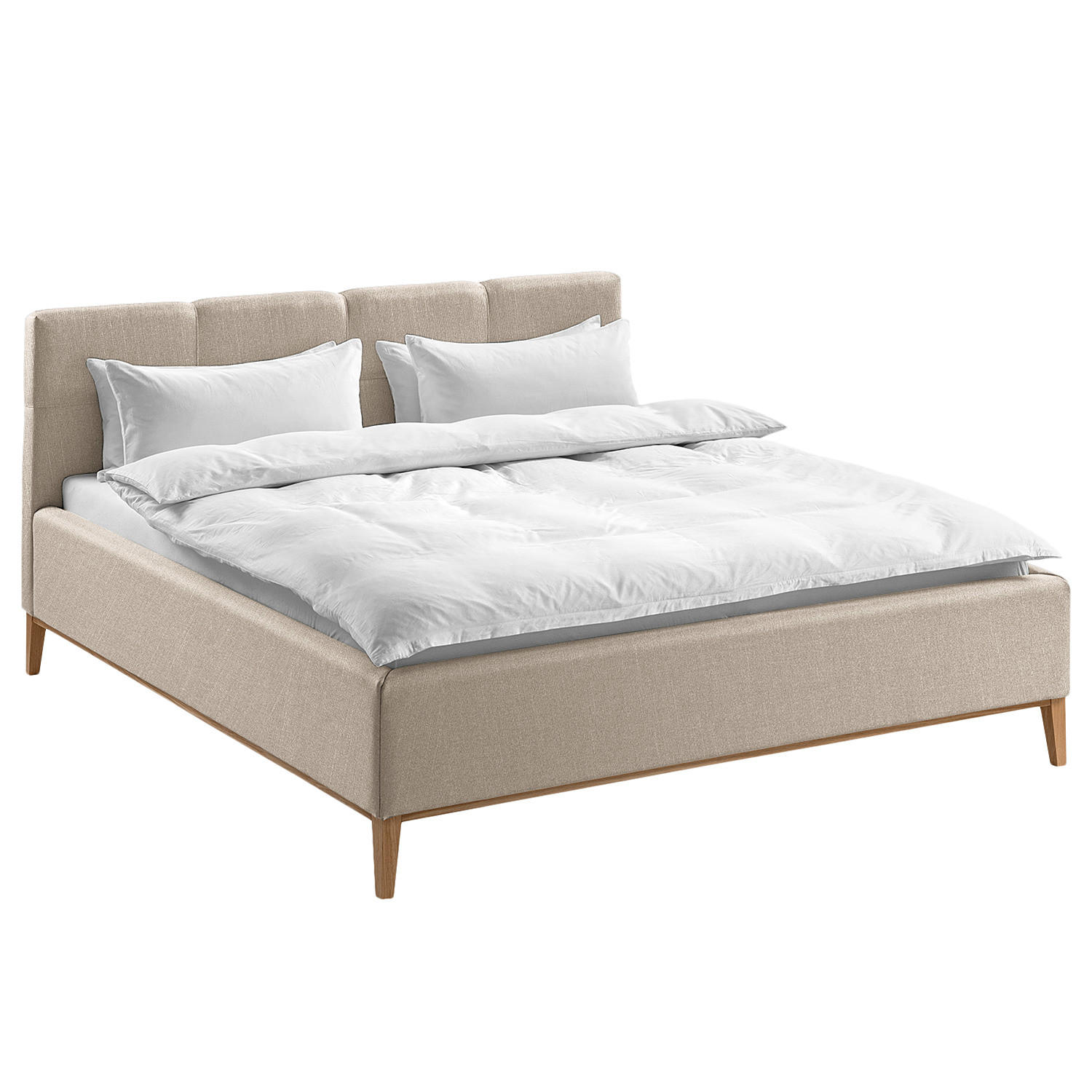 POLSTERBETT - Grau, Textil (180/200cm) - home24