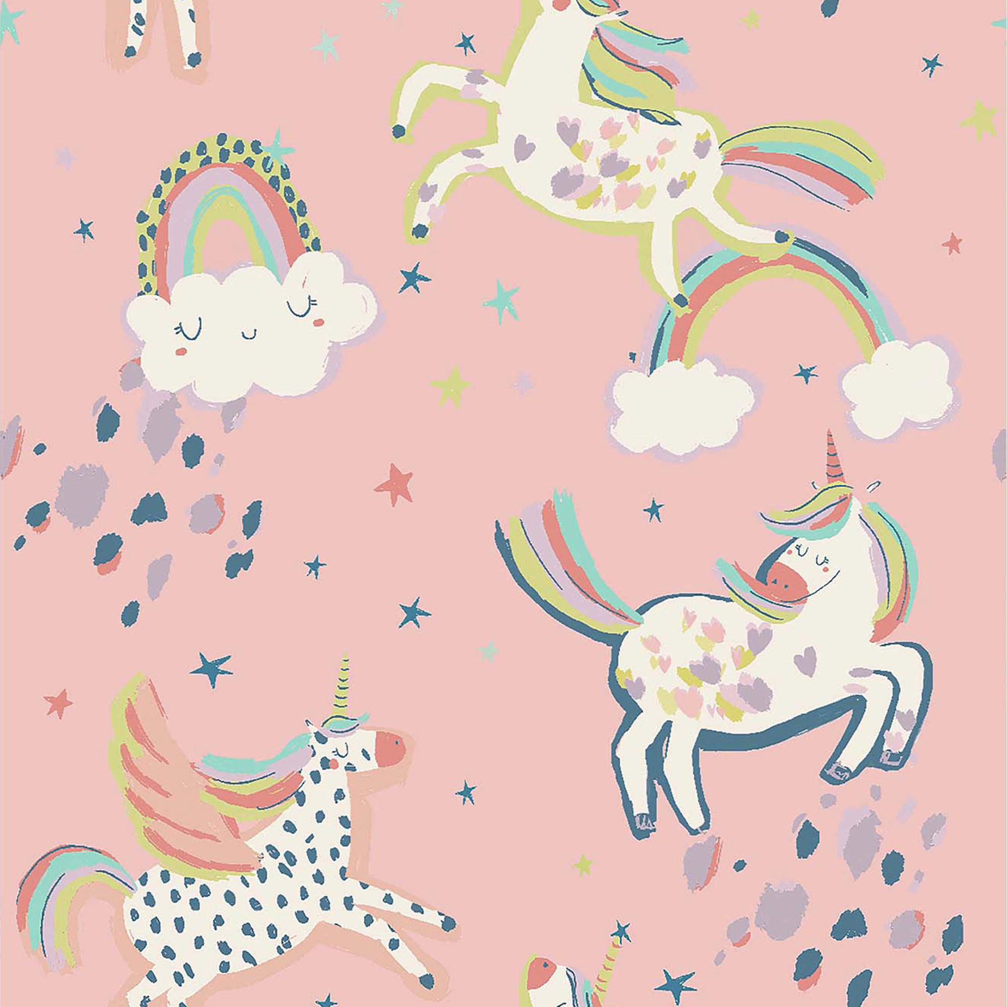 VLIESTAPETE Einhorn-Party Rosa - Pink, Papier/Kunststoff (52/1000cm) - next