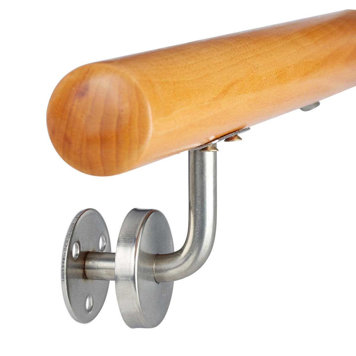 HANDLAUF - Hellbraun, Holz/Metall (100/4.2/4.2cm) - Relaxdays