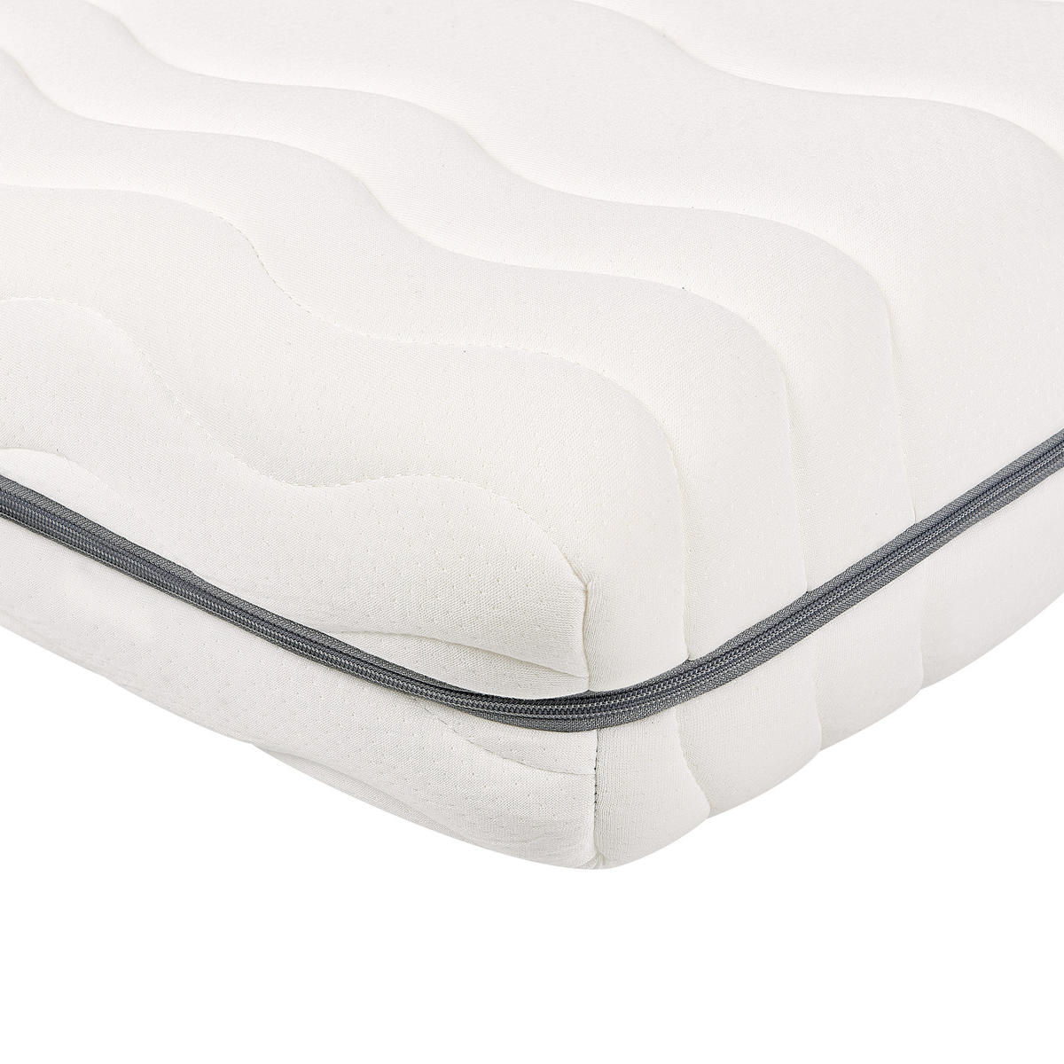MEMORY-SCHAUMMATRATZE H2/3 Mittel 90/200 cm Serenity - Weiß, Textil (90/200cm) - Beliani