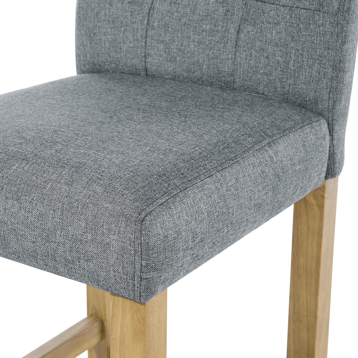 BARSTUHL 2er-Set Polsterbezug Grau Madison - Grau, Holz/Textil (45/110/58cm) - Beliani