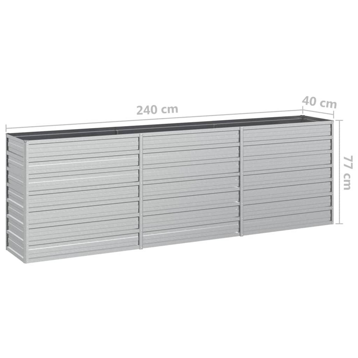 HOCHBEET für Garten OSKAR Silber 240x40x77 cm Metall - Silberfarben, Metall (240/77/40cm) - DELUKE