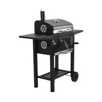 HOLZKOHLEGRILL aus Karbonstahl in Schwarz für das Outdoor-Kochen Belüftung Mobilität 109 cm B × 46 cm T × 106,5 cm H - Schwarz, Metall (109/106.5/46cm) - Livingandhome