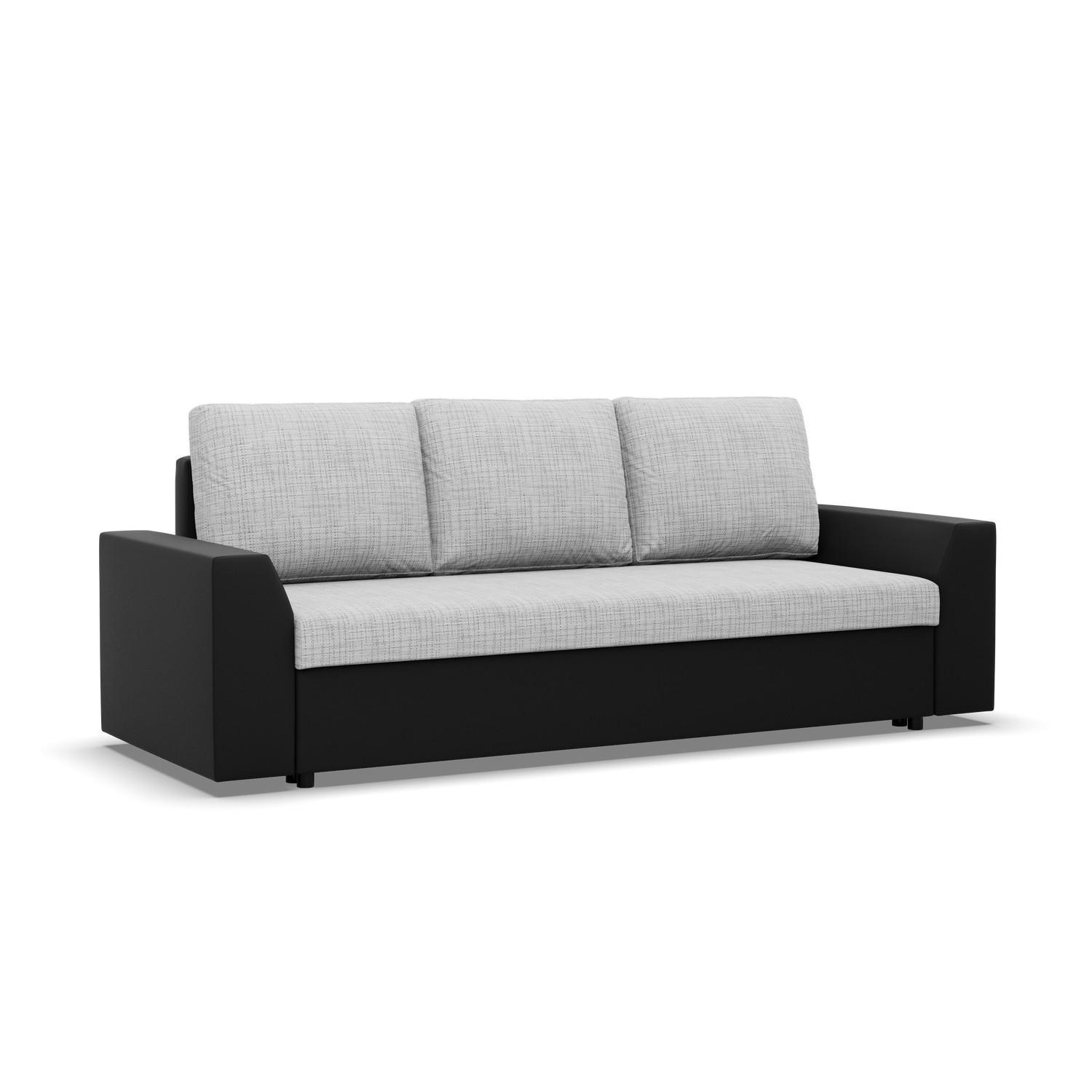 SOFA 3-SITZER MIT SCHLAFFUNKTION LUGO Grau/Schwarz - Schwarz/Grau, Textil (92/92/232cm) - Mebligo