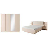 SCHLAFZIMMER-SET Dast Beige 2-teilig - Beige/Braun, Holz/Holzwerkstoff (160/200cm) - Feldmann-Wohnen