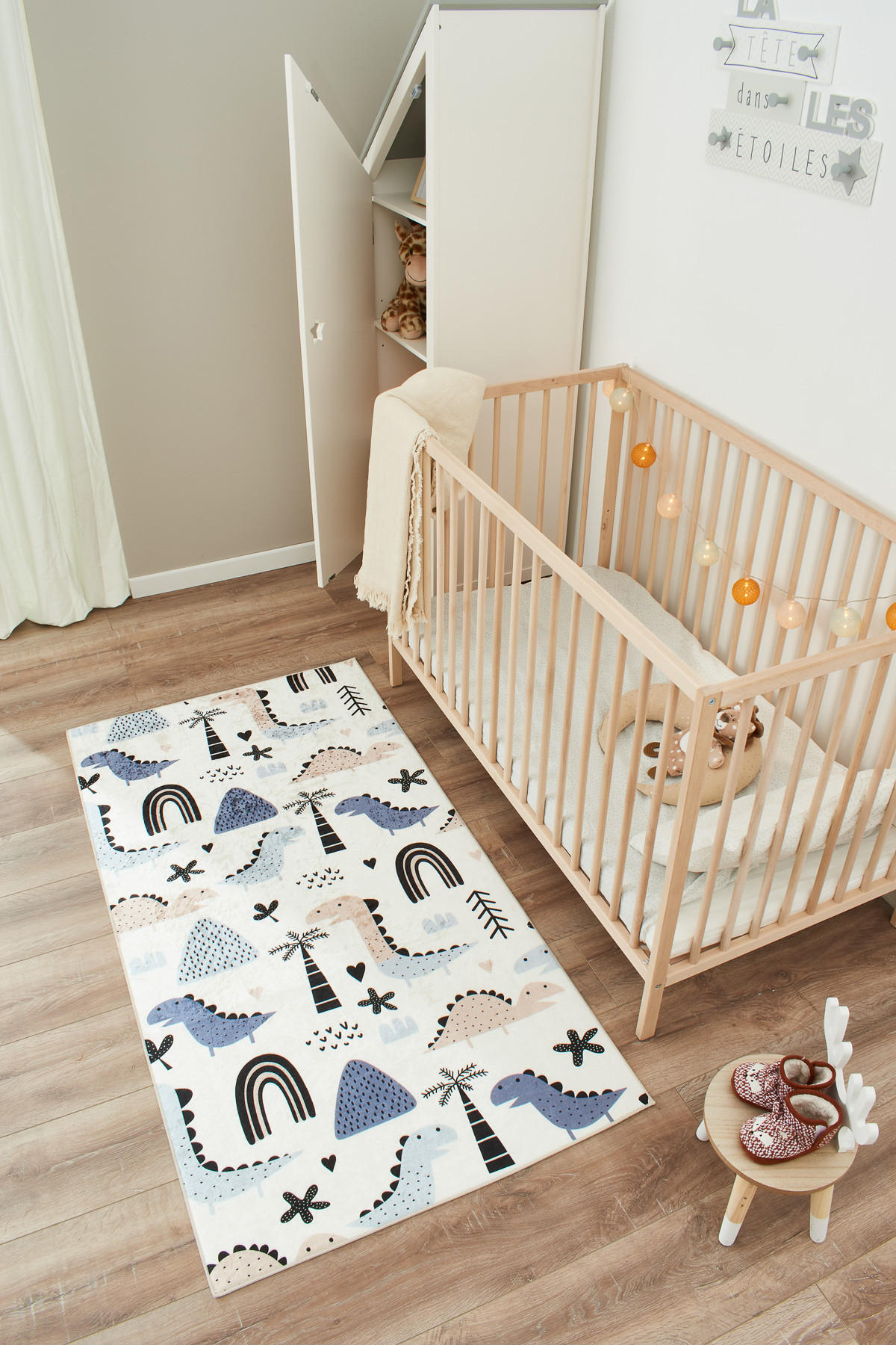 KINDERTEPPICH mit blauem Dinosaurier-Muster Happy 160x230 cm - Blau, Textil (160/230cm) - Nazar Rugs