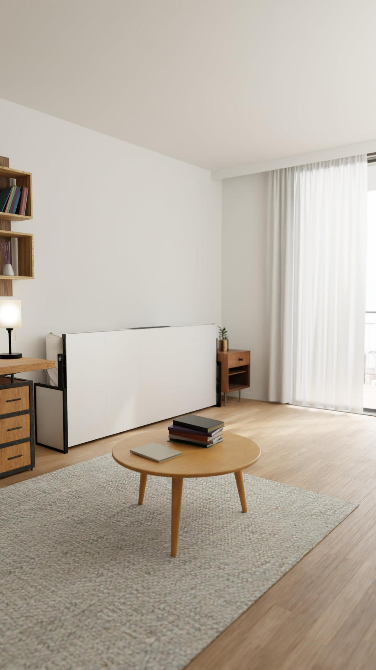 SCHRANKBETT Morphy Studio Modulares SizeFlex- und TypeFlex-System - 80x200, Horizontal - Schwarz, Metall (200/80cm) - WallBedKing