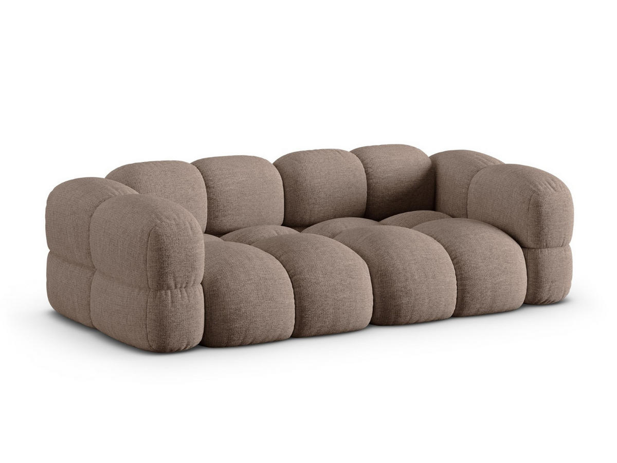 SOFA Loretto aus strukturiertem Stoff cappuccino 4 Sitzplätze - Cappuccino, Textil (100/68/250cm) - Cosmopolitan Design