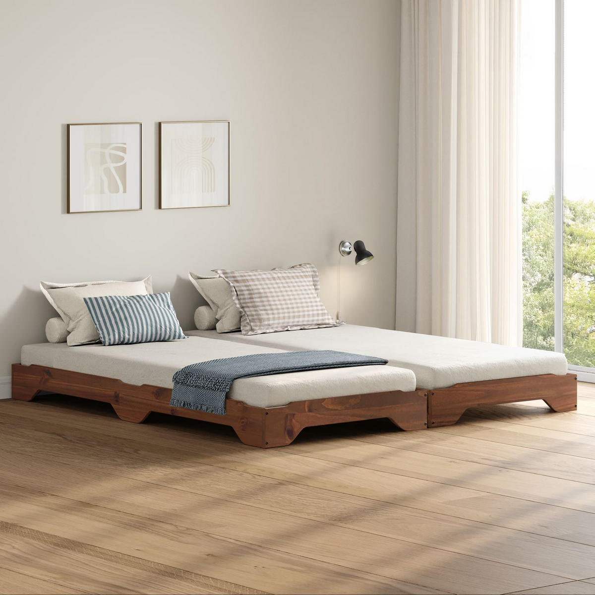 STAPELBETT RONNY 90X200 CM - Kastanienfarben, Holz (90/200cm) - IDIMEX