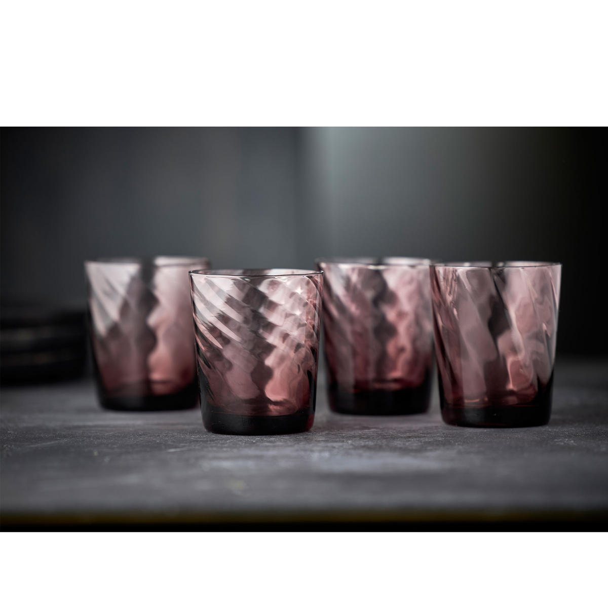 WASSERGLAS Vienna Purple 4er Set, Glas, Lila, 300 ml - Lila, Glas (0.3L) - Lyngby Glas